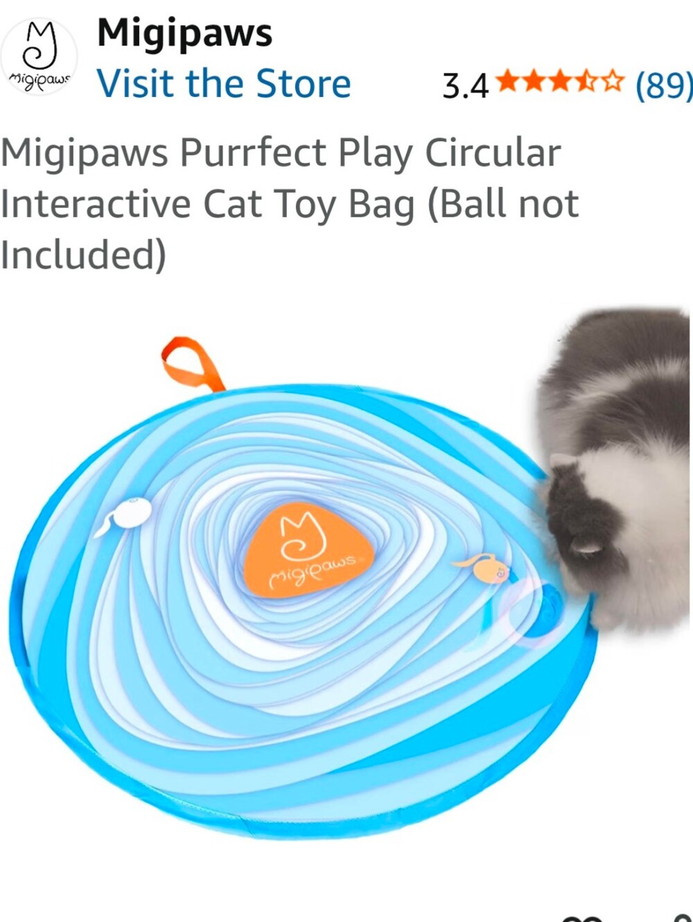 Blue Interactive Circular Cat Toy with Teaser Mice